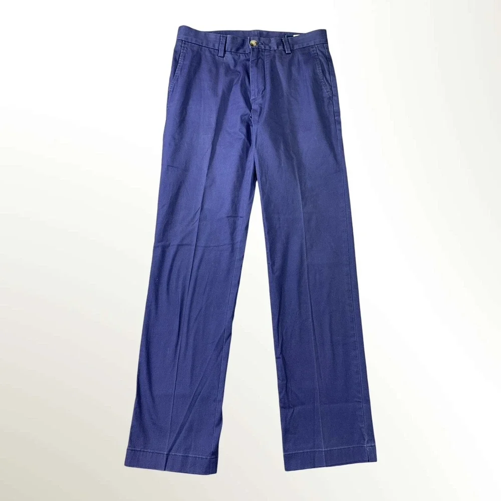 Vineyard Vines Breaker Pants Mens 30x32 Blue Slim Straight Flat Front Chino